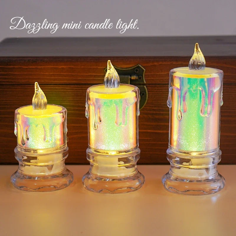 

LED Electronic Candle Light Flameless Dreamy Color Night Light Atmosphere Lights For Wedding Party Christmas Day Romantic Decor