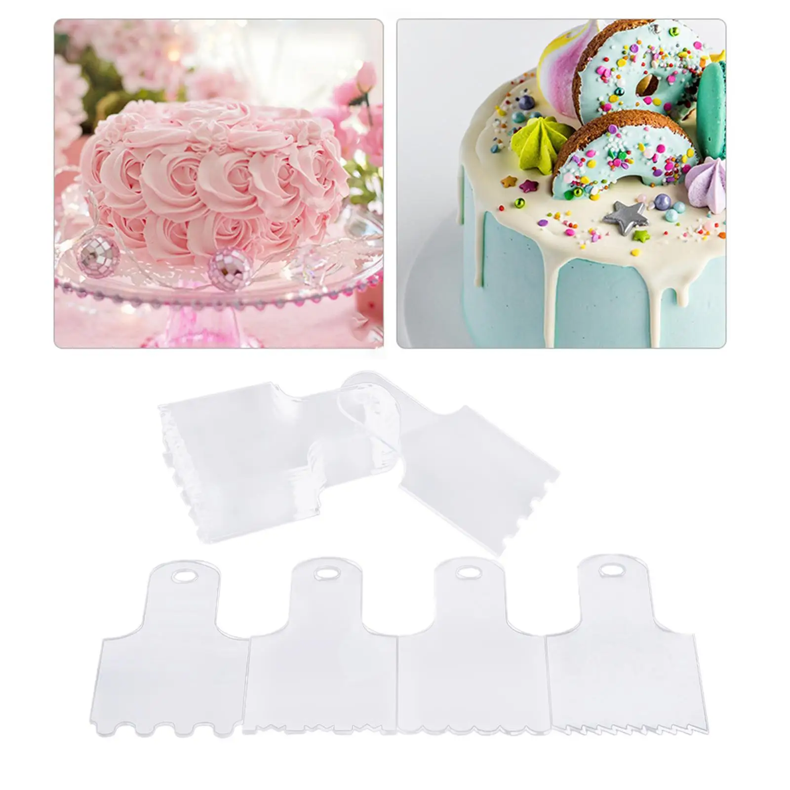 

20Pcs Clear Cake Scraper Decorating DIY for Fondant Dessert Buttercream