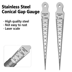 1Pcs Stainless Steel Gap Gauge Aperture Taper Gauge High-precision 0-15mm Stainless Steel Inner Diameter Gauge Wedge Plug Gauge