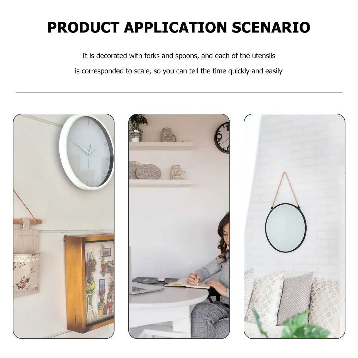 

Creative Wall Clock 15Cm Dial 32Cm External Diameter Stainless Steel Hands Quartz Movement Kitchen Cutlery Style Fork Spoon