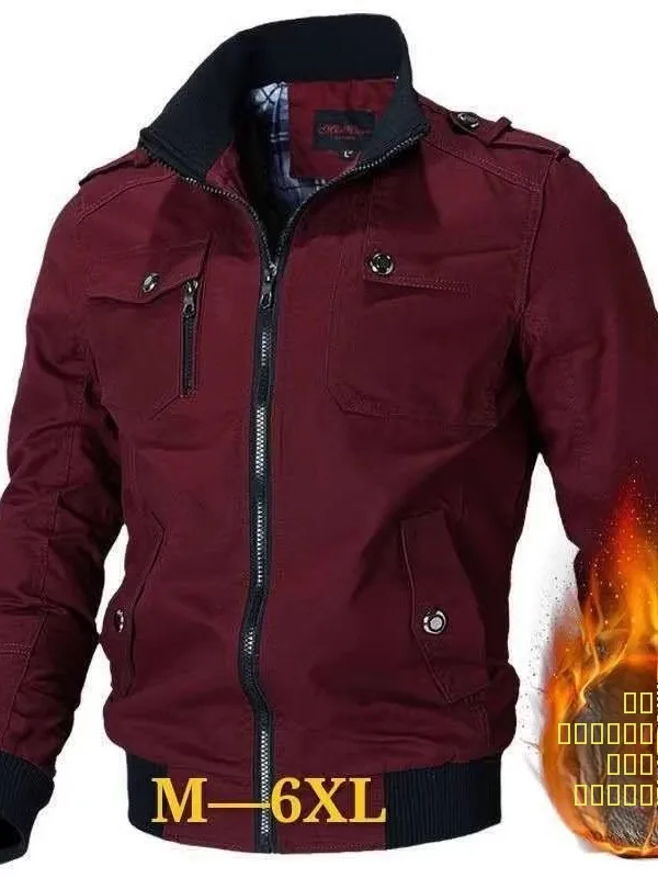 

Men's Cotton Jaet Autumn Winter Thiened Fce Lined Casual Wear Welding Workwear Stand Fit Breathable Outerwear