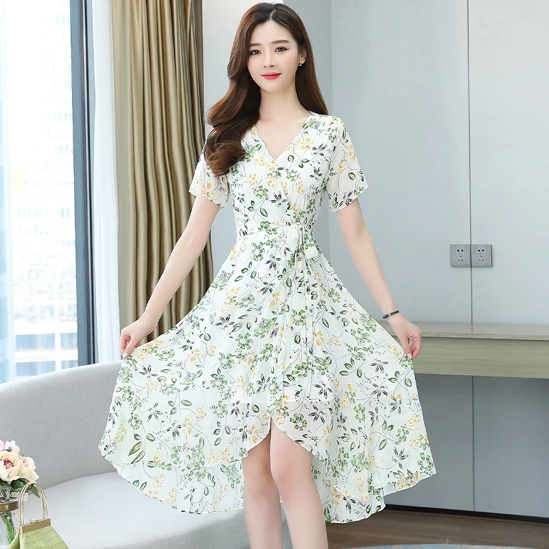 

Floral Long Dress V-neck Prom Luxury Elegant Summer Korean Fashion Casual Evening Slim Bohemian Women Casual Long Sleeve Beach