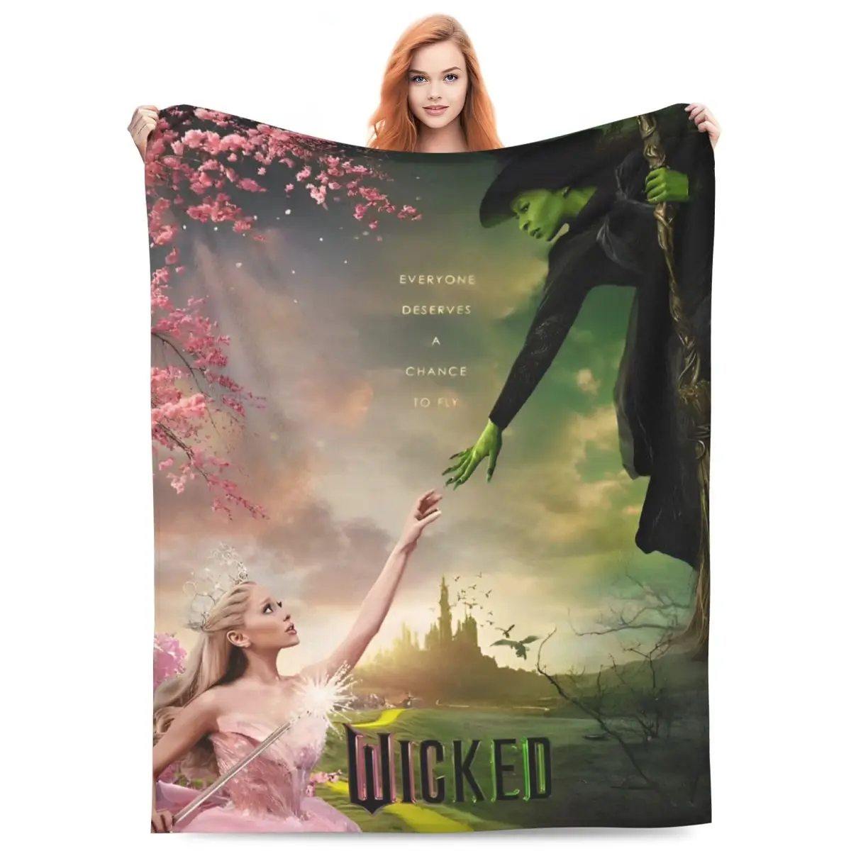 Epic Musical Fantasy Film W-Wicked Flannel Blankets Funny Throw Blankets for Home Hotel Sofa