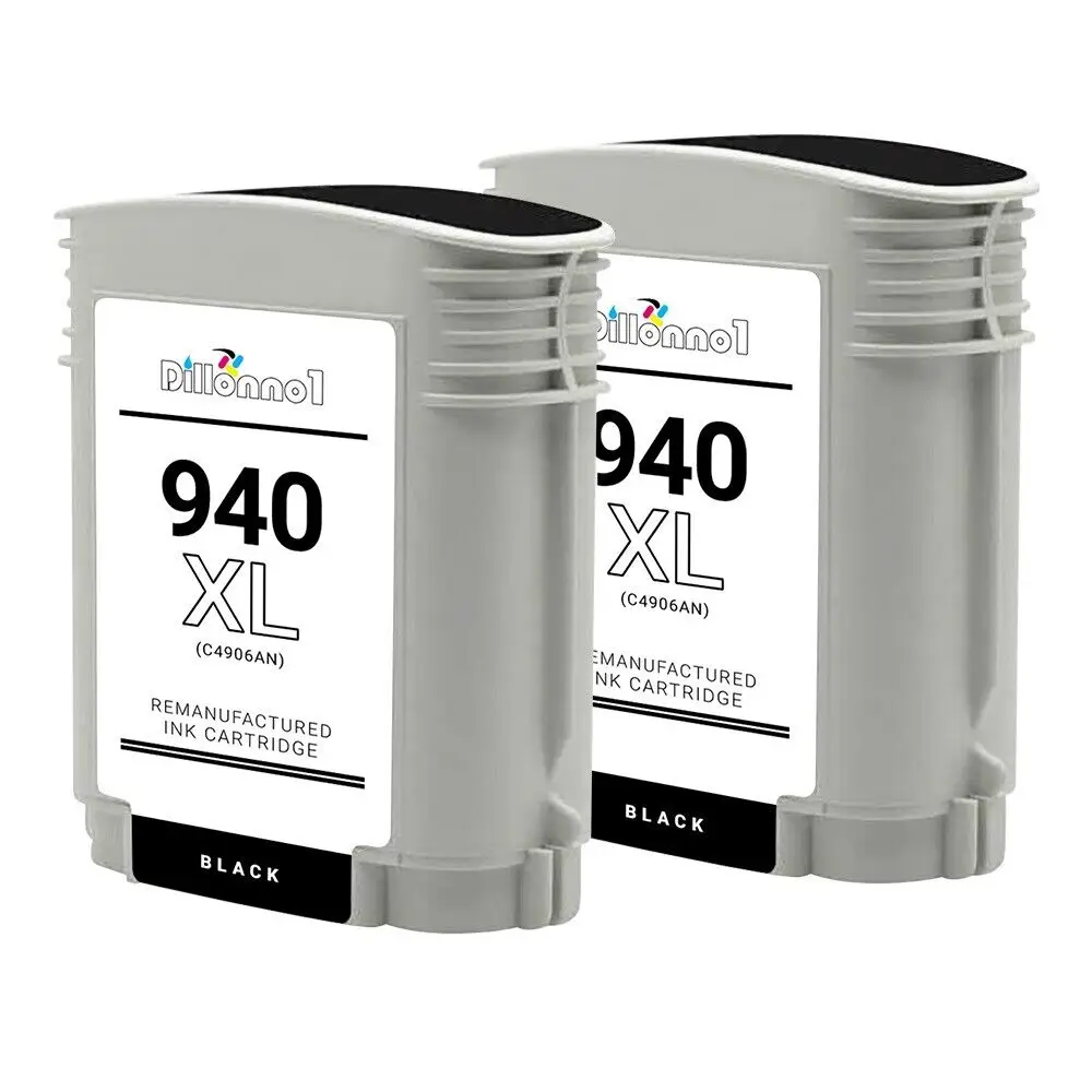 2PK # 940XL C4906A ตลับหมึกสีดำสำหรับ HP Officejet Pro 8000 8500 Series