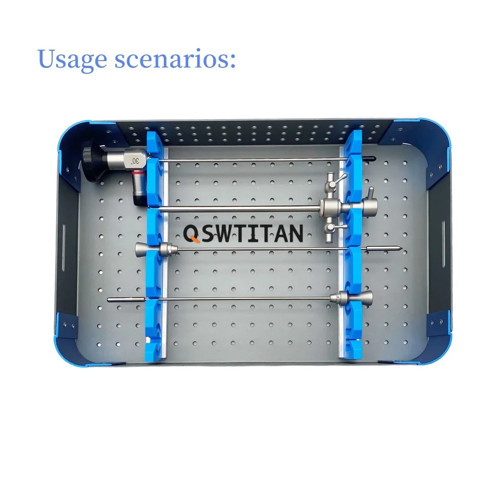 ถาดฆ่าเชื้อแบบใช้กับเครื่องนึ่งฆ่าเชื้อได้/กล่องฆ่าเชื้อสำหรับกล้องส่องข้อแบบมีฝาปิด ทำจากอะลูมิเนียม ใช้ซ้ำได้