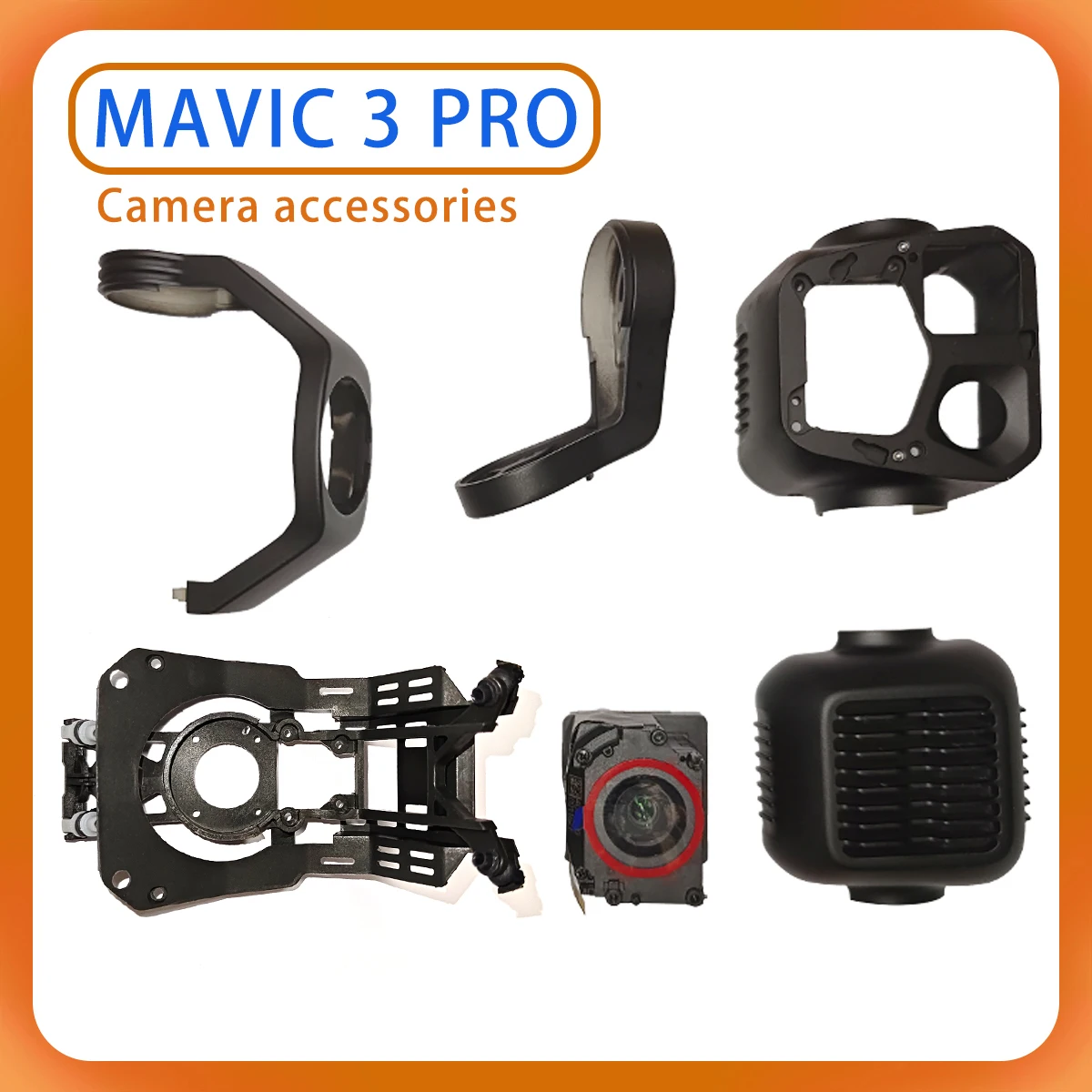 Original drone Mavic 3 Pro full gimbal camera yaw wheel tilt motor, coaxial cable, lens frame cover, shock absorbing bracket