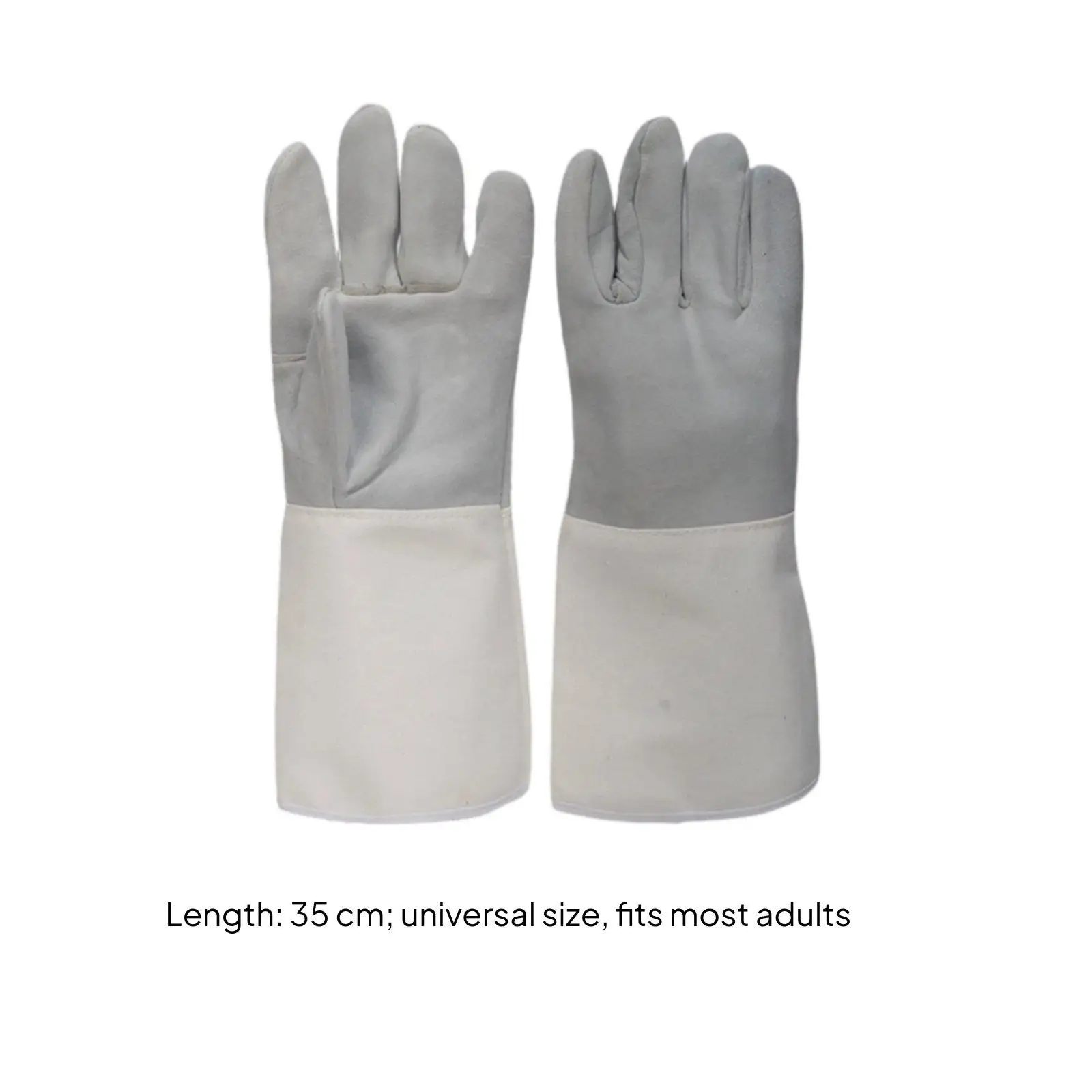 Metalworking Gloves Spatter-Resistant Long Leather Metalworking Gloves Multi-Layered Protection Shielded Workwear for