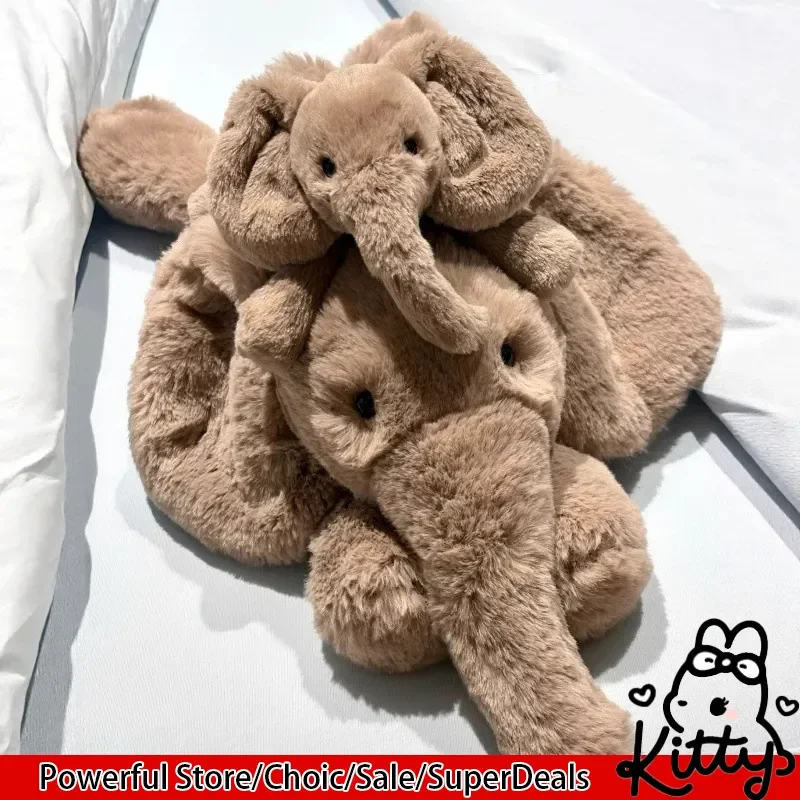 دمية فيل محشوة ناعمة بطول 34/56 سم، لعبة حيوانات محشوة للعناق، رفيق مريح للنوم، زينة للمكتب، هدية مثالية للأطفال