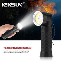Powerful T6+COB LED Flashlight 4 Mode 90° Foldable Work Light LED Inspection Light Tactical Torch With Magnetic Tail For Camping