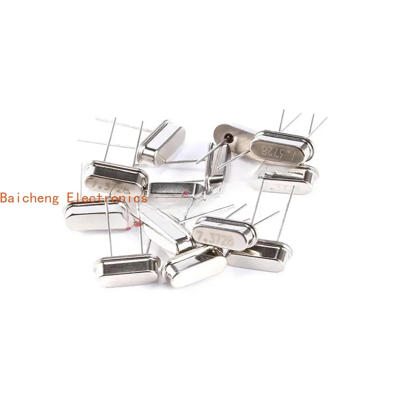 100PCS 7.3728MHz 7.3728 MHz 7.3728M Passive Quartz Resonator Crystal Oscillator HC-49S Through Holes DIY Kit