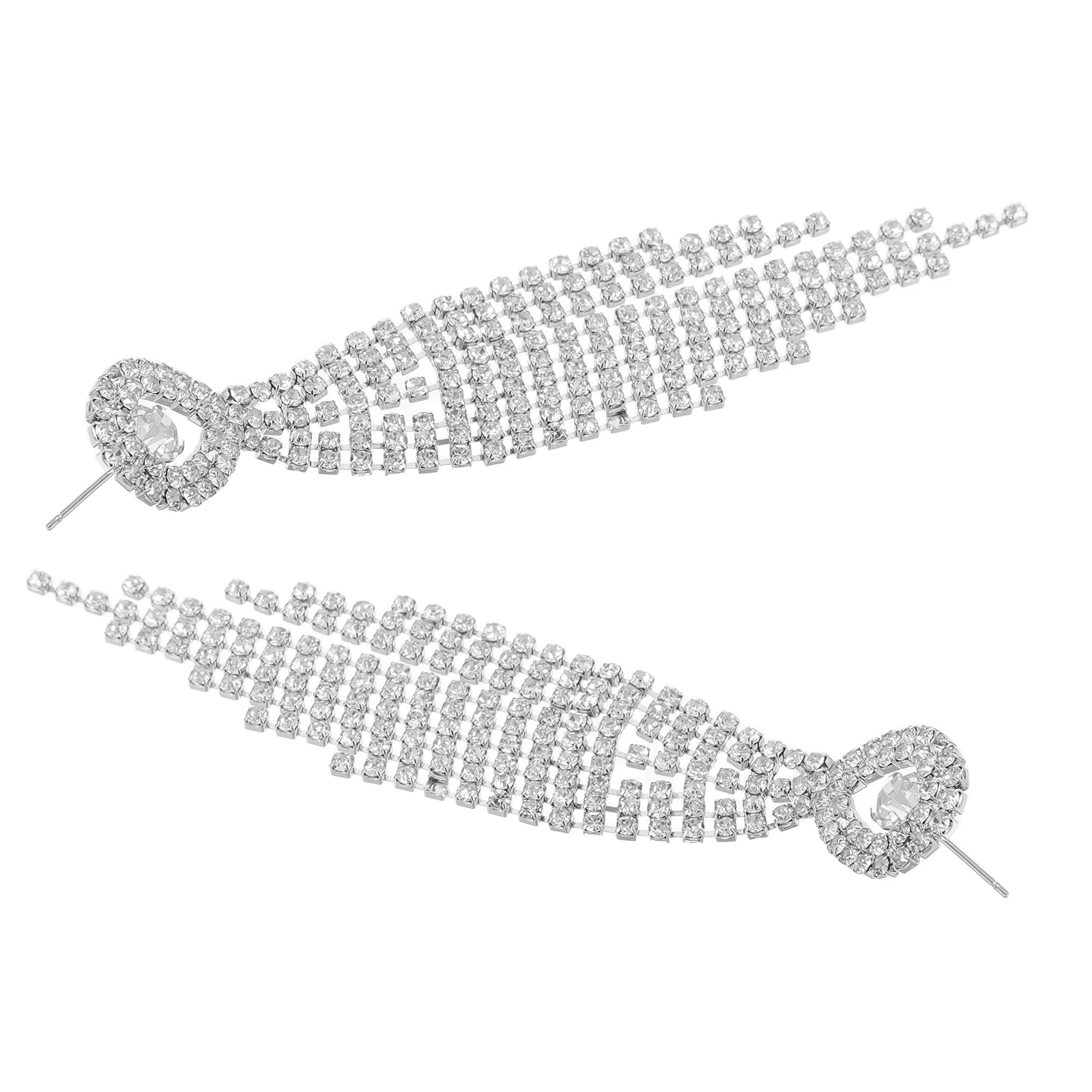 

Personality Fully Diamond Tassel Earrings Banquet Glass Rhinestones Dressy for Women