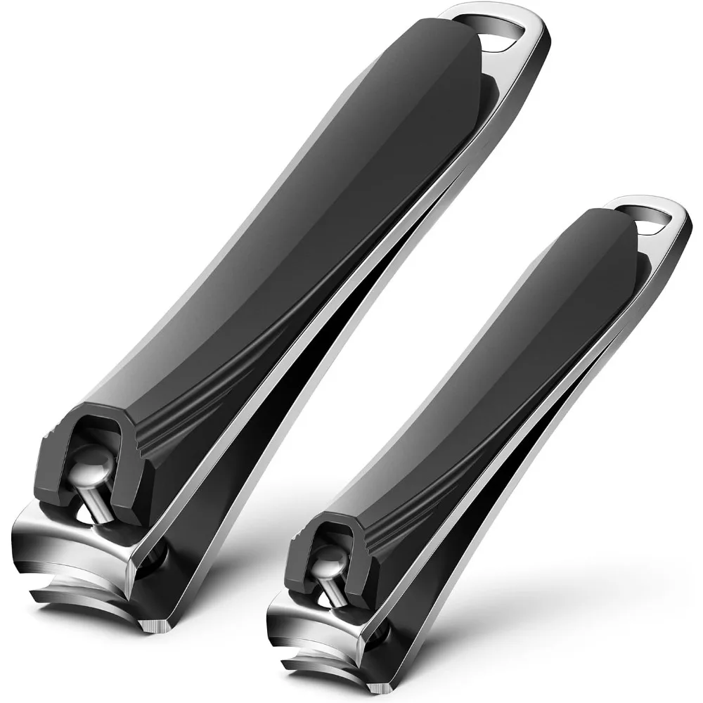 2 Pack Nail Clippers - Precision Trimmers for Men and Women, Durable Steel Clippers for Thick Nails