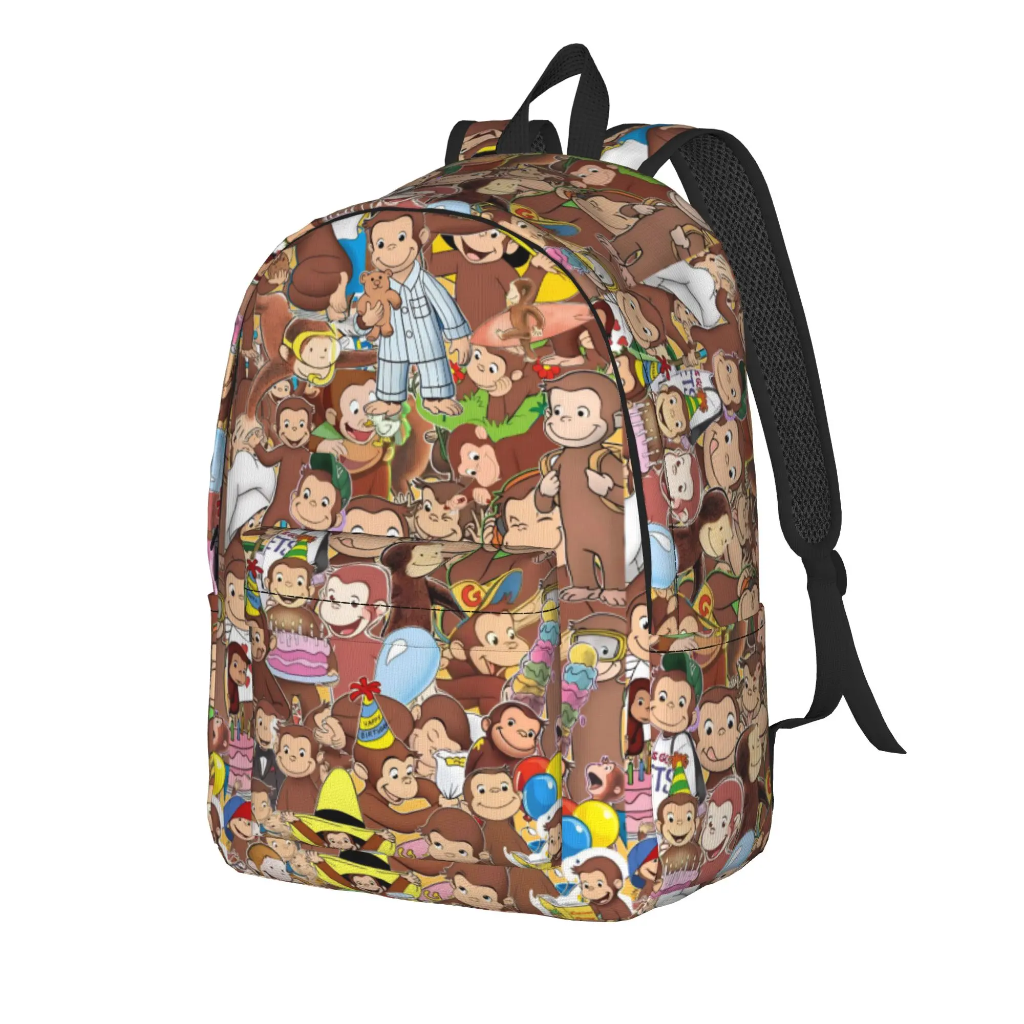 Halloween Curious George Themed Backpack Outdoor Style Backpacks Women High Quality Large School Bags Streetwear Rucksack