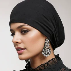 Hot Selling Inner Hijab Cap No Silp Breathable Muslim Under Caps Soft Cotton Jersey Stretch Tie-back Inner for Women