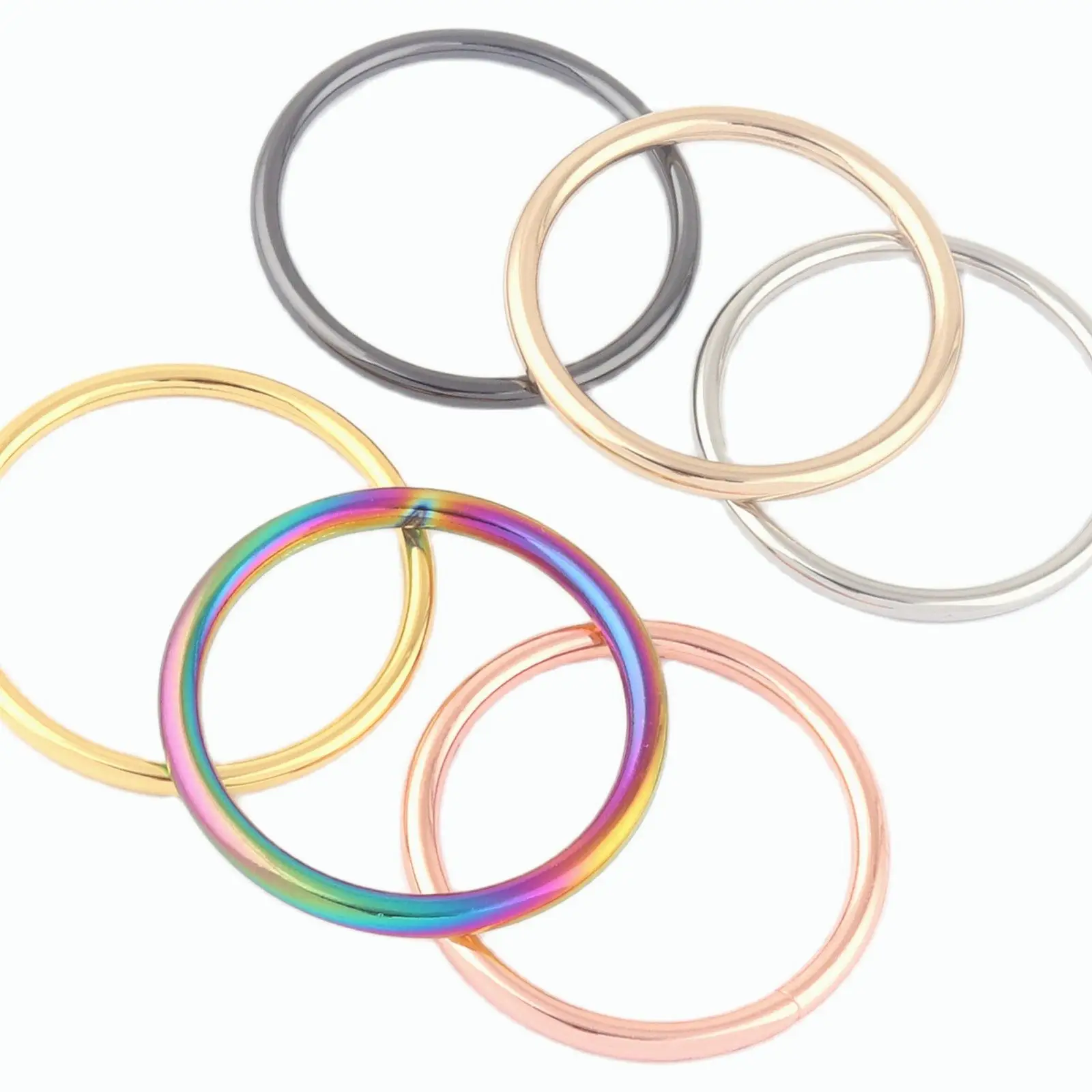 38mm Rainbow Metal Loops Round O Ring Welded Formed Strap Buckle Ring Making Handbag Purse Bag Webbing For Hardware Supplies