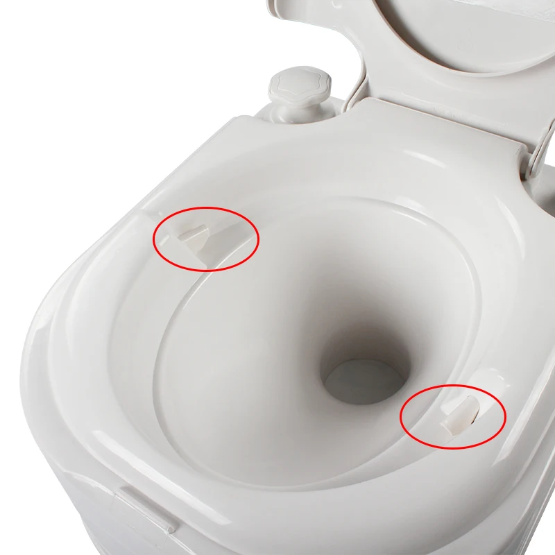 أجزاء RV 20L 24L RV المرحاض السفر في الهواء الطلق المرحاض العربة المحمولة السفر التخييم