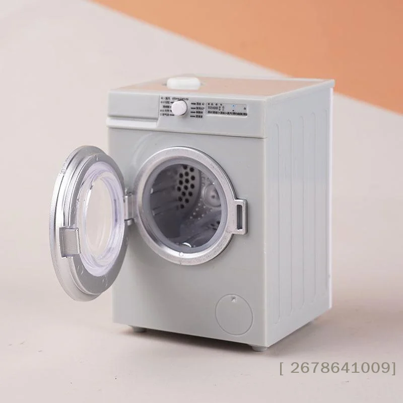 ⚑1 Set 1:12 Scale Laundry Room Appliance Miniature Dollhouses Simulation Mini Rechargeable Washing Machine Model