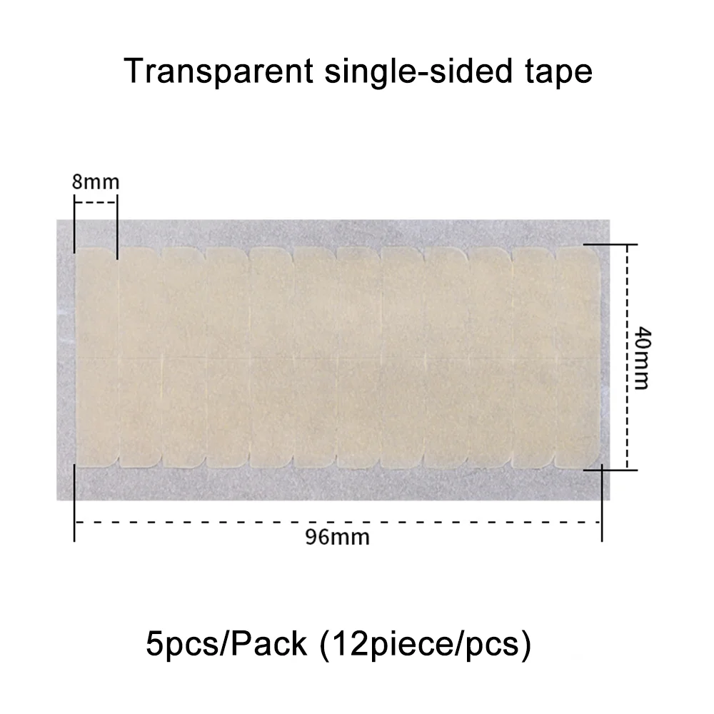 Single Sided Tape&Double Sided Adhesive Tape Precut 5pcs/Pack for Tape in Hair Extension Replacement Waterproof Tape