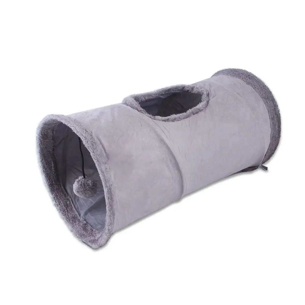 Collapsible Suede Fabric Puppy Kitten Rabbit Pet House Tunnel Holes Channel Tunnel Tube Cat Tunnel Pet Supplies Cat
