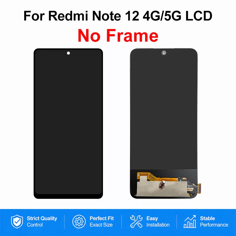 6.67'' Super OLED LCD For Xiaomi Redmi Note 12 4G Display Touch Screen Digitizer For Redmi Note 12 5G Screen Replacement Parts