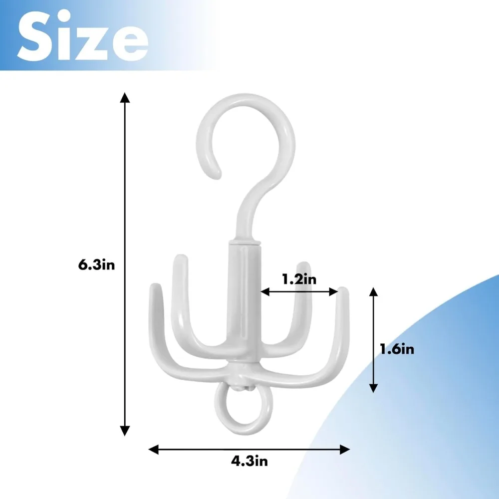 شماعة حزام رمادية 4 قطع، شماعة ربط، منظم حزام للخزانة، 360 درجة ° منظمات خزانة قابلة للدوران، موفرة للمساحة، تخزين-جديدة #2