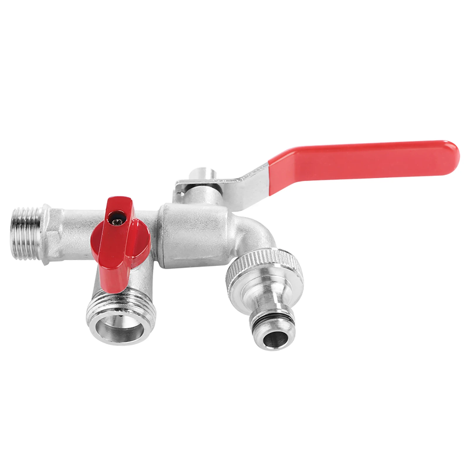 Rubinetto dell'acqua a doppia valvola da 90 gradi Rubinetto in ottone da 1/2" Attrezzo da giardino per la casa all'aperto