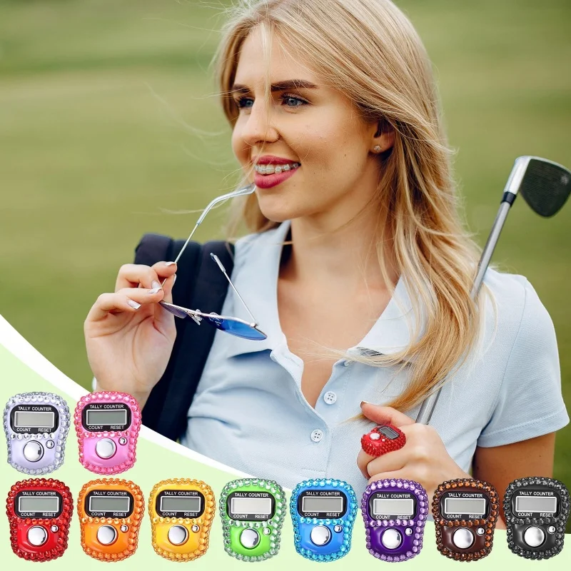 3 قطع عداد تسجيل الأصابع الإلكتروني القابل لإعادة الضبط، عداد الفرس بالإصبع المريح، عدادات رصيد العرض الرقمي المحمولة #4