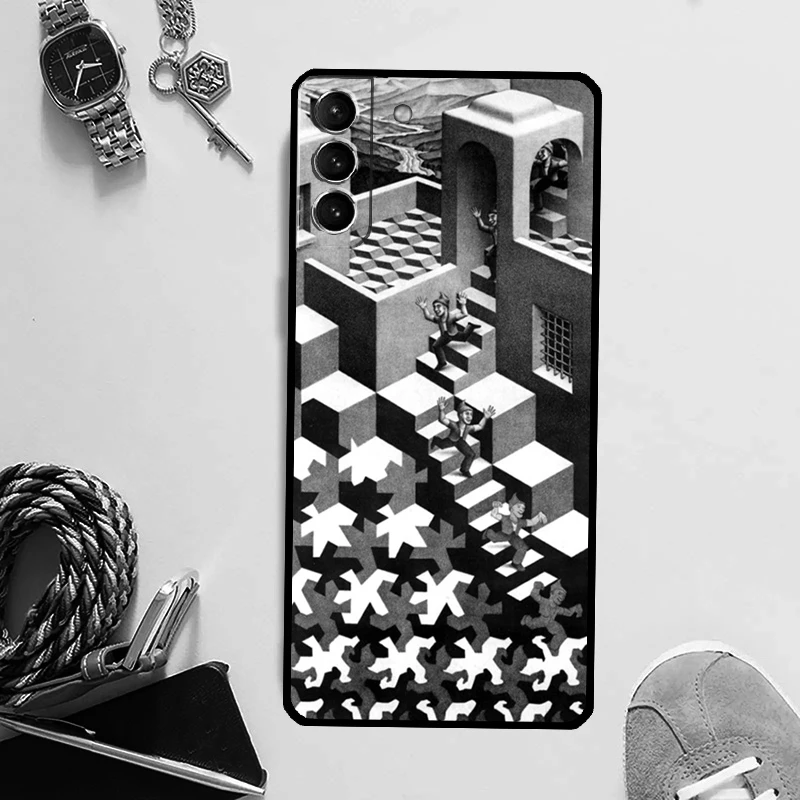 Escher Staircases Cover For Samsung Galaxy S23 Ultra S8 S9 S10 S22 Plus S20 S21 FE Note 10 20 S24 Ultra Case