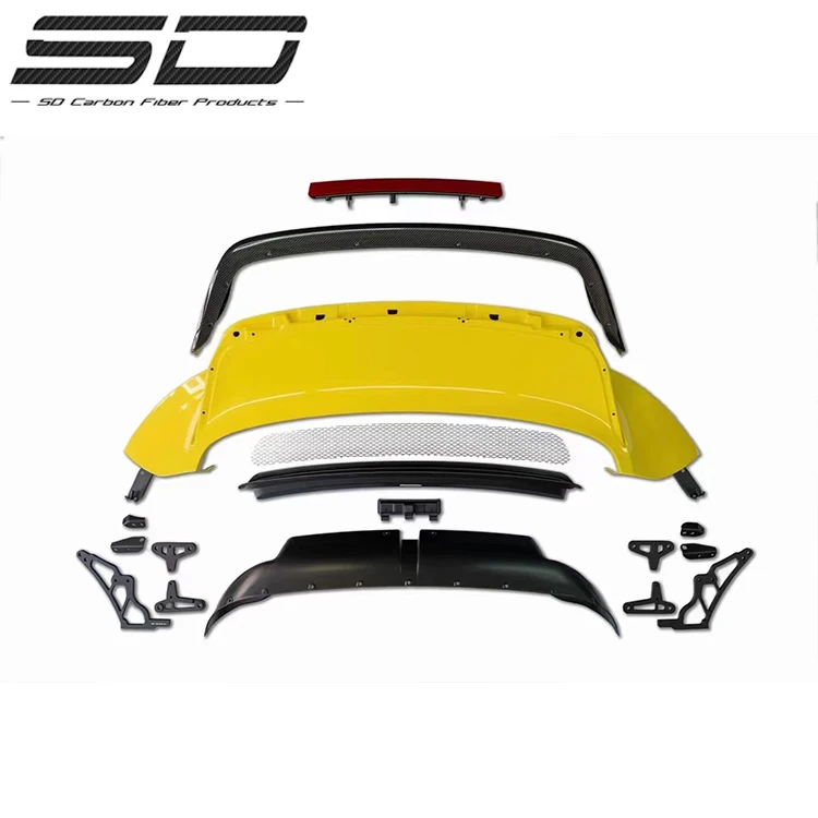 Heckspoiler im T-Stil aus trockenem Carbon für Porsche 992 Turbo