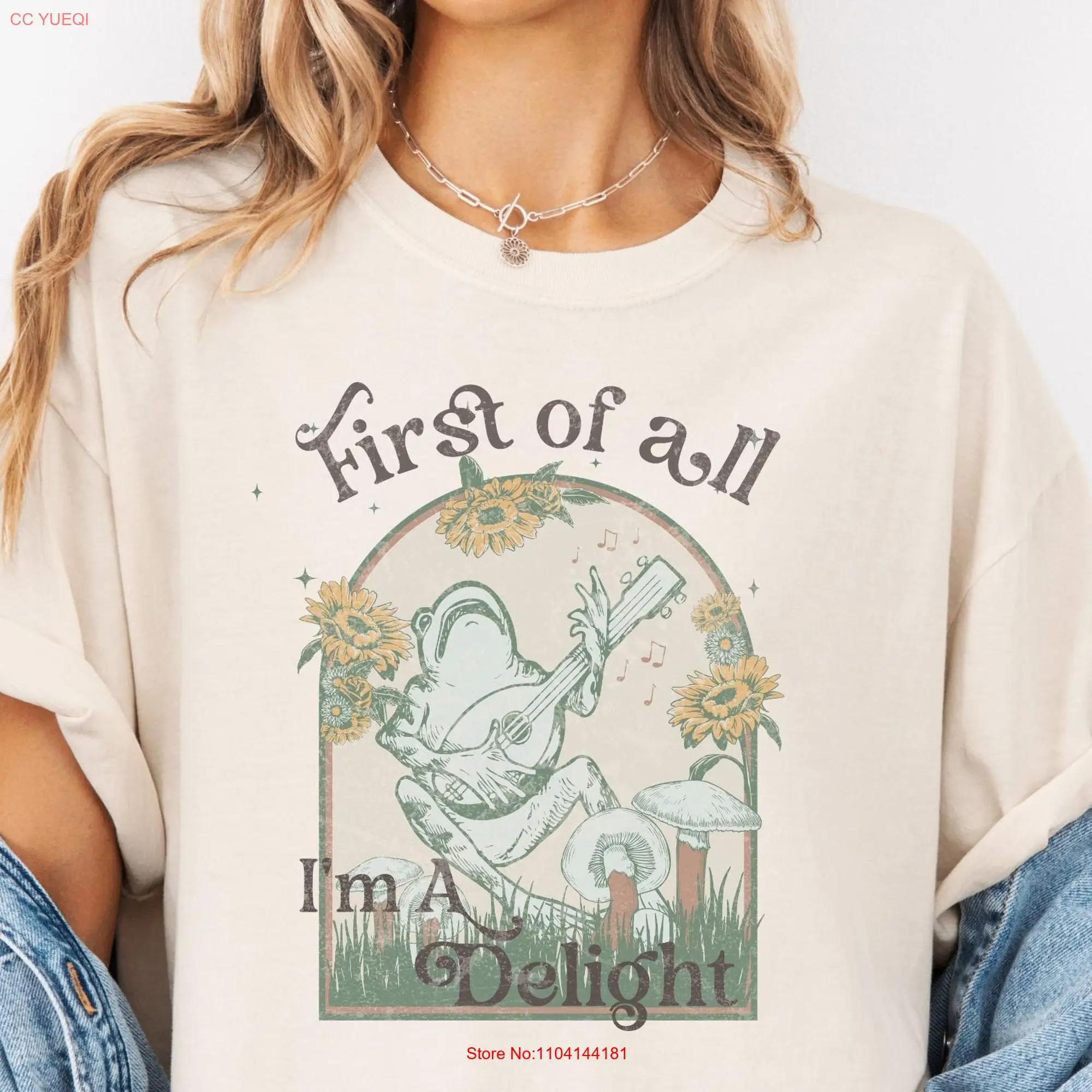 First Of All I'm A DelighT T Shirt Cute Sarcastic Self Love Frog Cottagecore For Best Friend Lover long or short sleeves