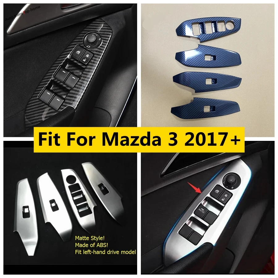 

Armrest Window Rise Lift Down Control Switch Door Lock Decoration Panel Cover Trim Fit For Mazda 3 2017 2018 Car Accessories