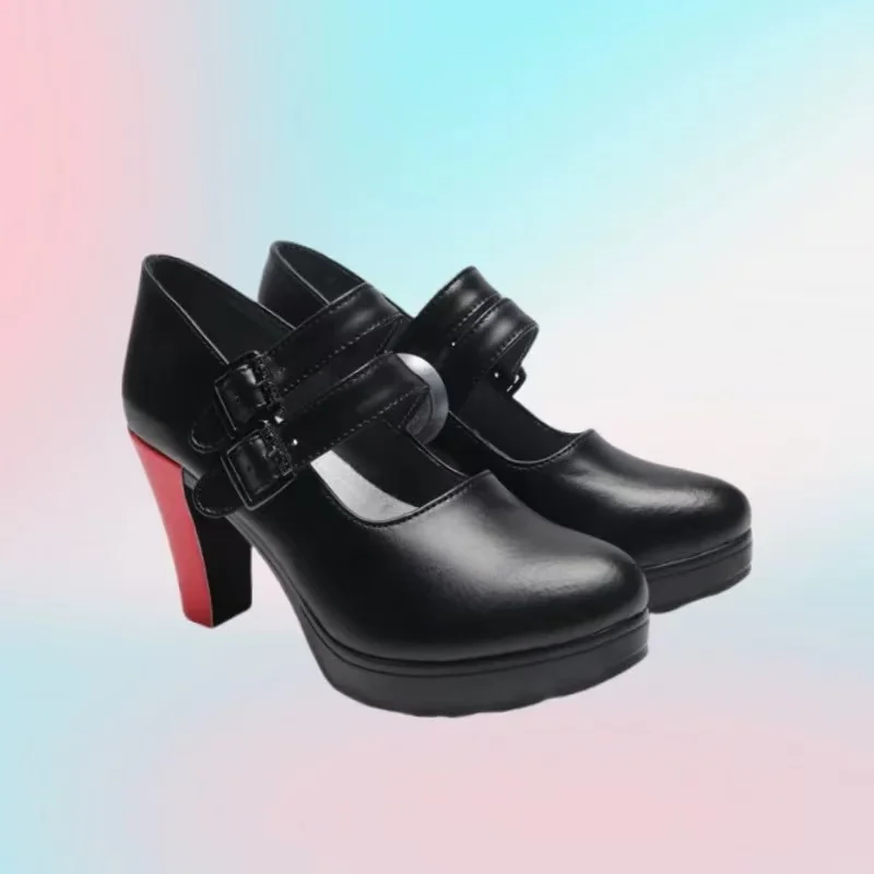 Jeu Zenless Zone Zero Ellen Joe Cosplay chaussures femmes Halloween fête de noël femme de chambre Roleplay requin fille noir chaussures personnalisées