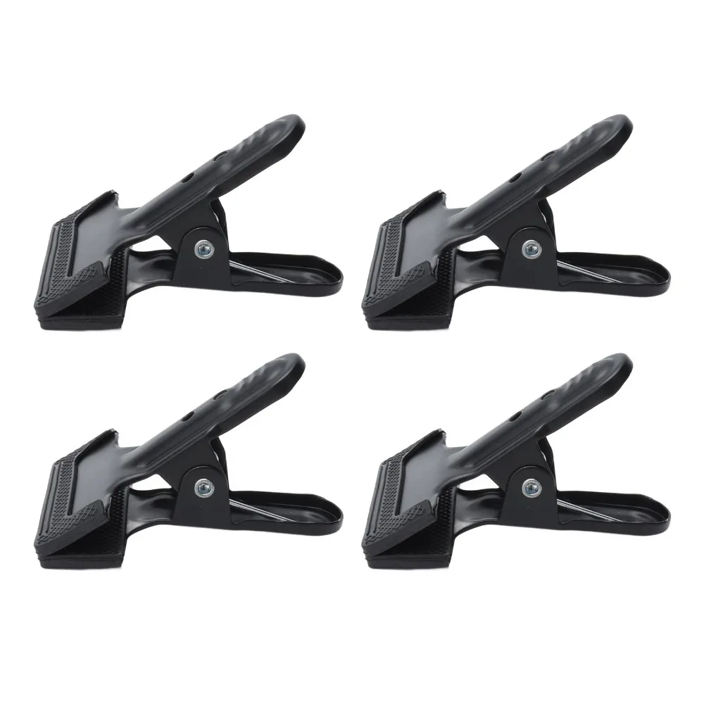 4pcs Strong Grip Anti Slip Woodworking Clamps Wide Mouth Black Type A clamp Steel Spring Clips DIY Projects
