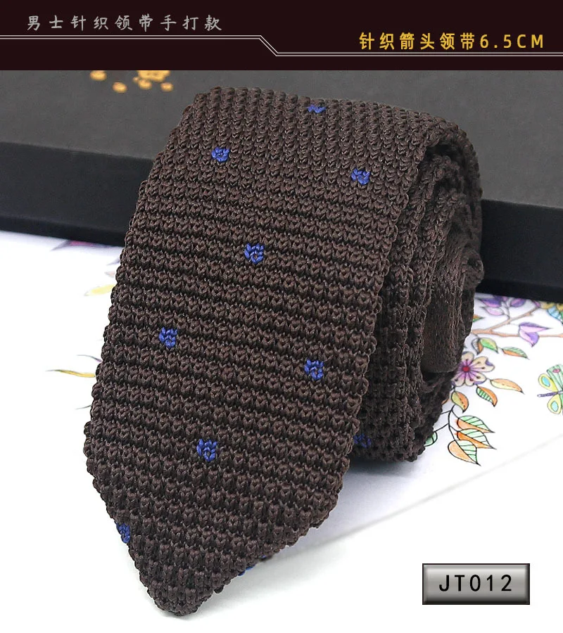 Neue Strick krawatten lässig dünne Krawatte für Party Jungen Mädchen gestrickt gestreifte Krawatte Hochzeit Krawatte für Bräutigam Hals tragen für Männer – Detail 6