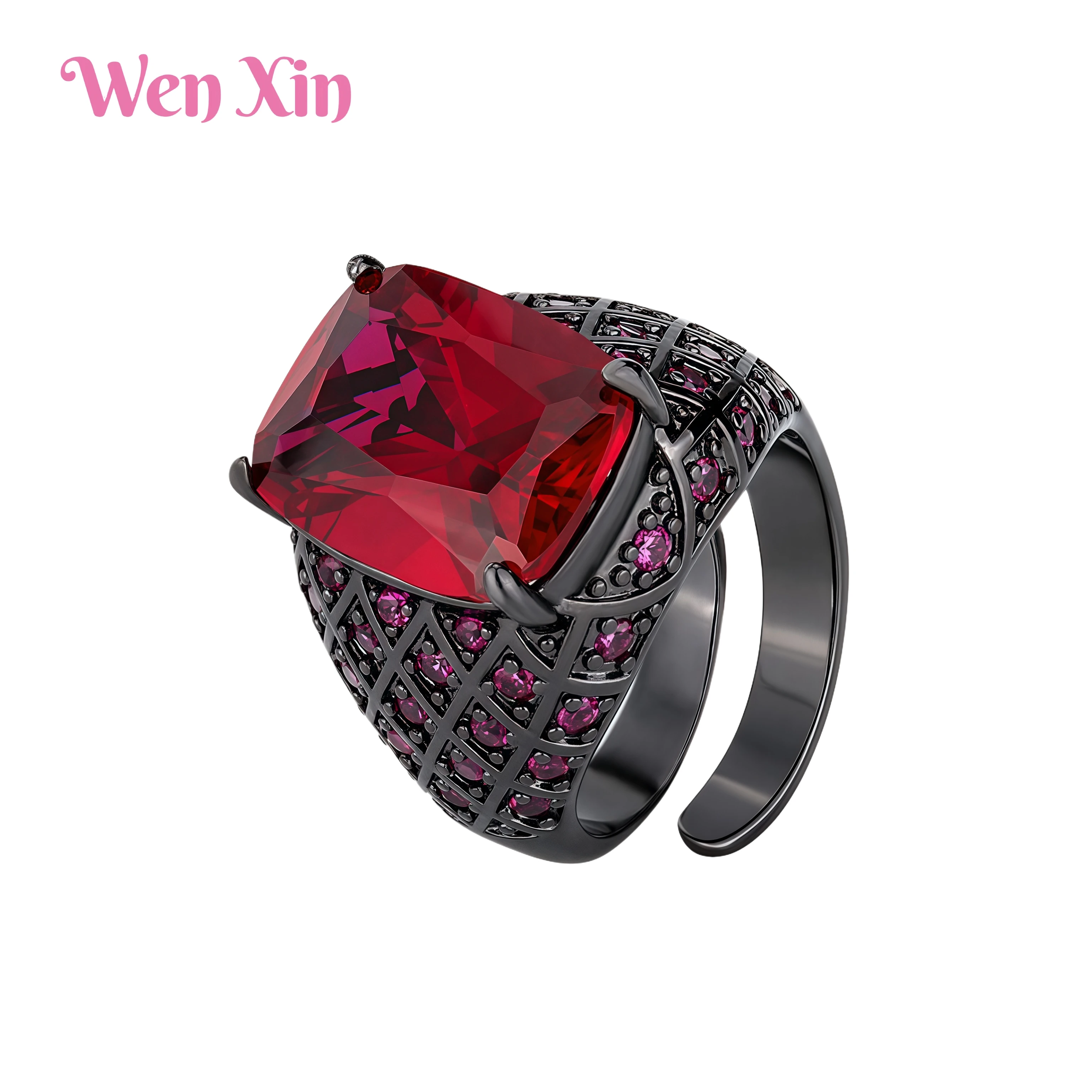 

WENXIN Brand MUSHAN MCT New Products Classic Copper Women Certificated Rings For Women Fashion Colorful Gemstones Jewelry