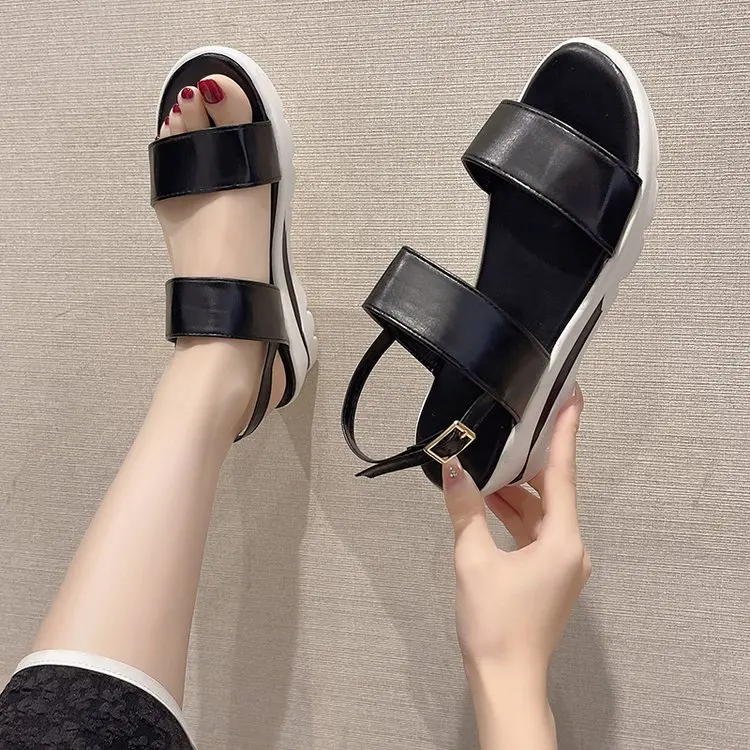 

Women's Sandals Summer Fashion Large Size Open Toe Thick Sole Sandals Round Toe Comfortable Casual Outdoor Women's Shoes