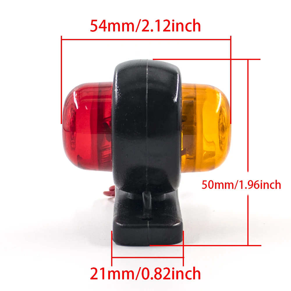 2Pcs 12V 24V Side Marker External Light Safety Turn Signal Clearance Warning Lamp Indicator Truck Trailer Lorry Caravan Tractor