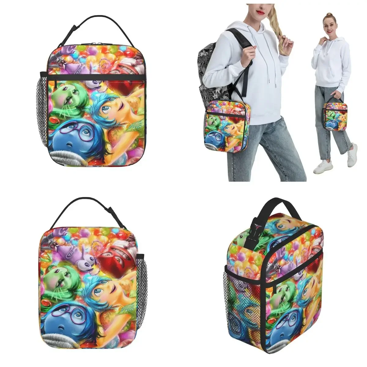 Inside Out 2 Characters Thermal Insulated Lunch Bag for Office Humor Anime Portable Bento Box Men Women Thermal Cooler Lunch Box