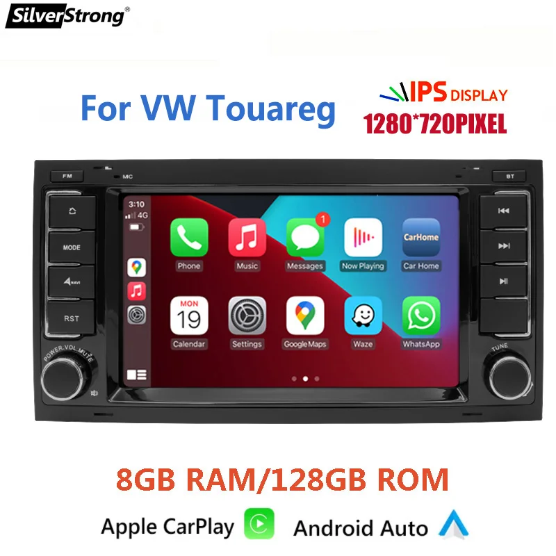 SilverStrong Carplay Android10 8GB RAM 128GB ROM NO Car DVD Touareg for VW Touareg 2004 2005 2006 2007 2008 2009 2010 2DIN GPS