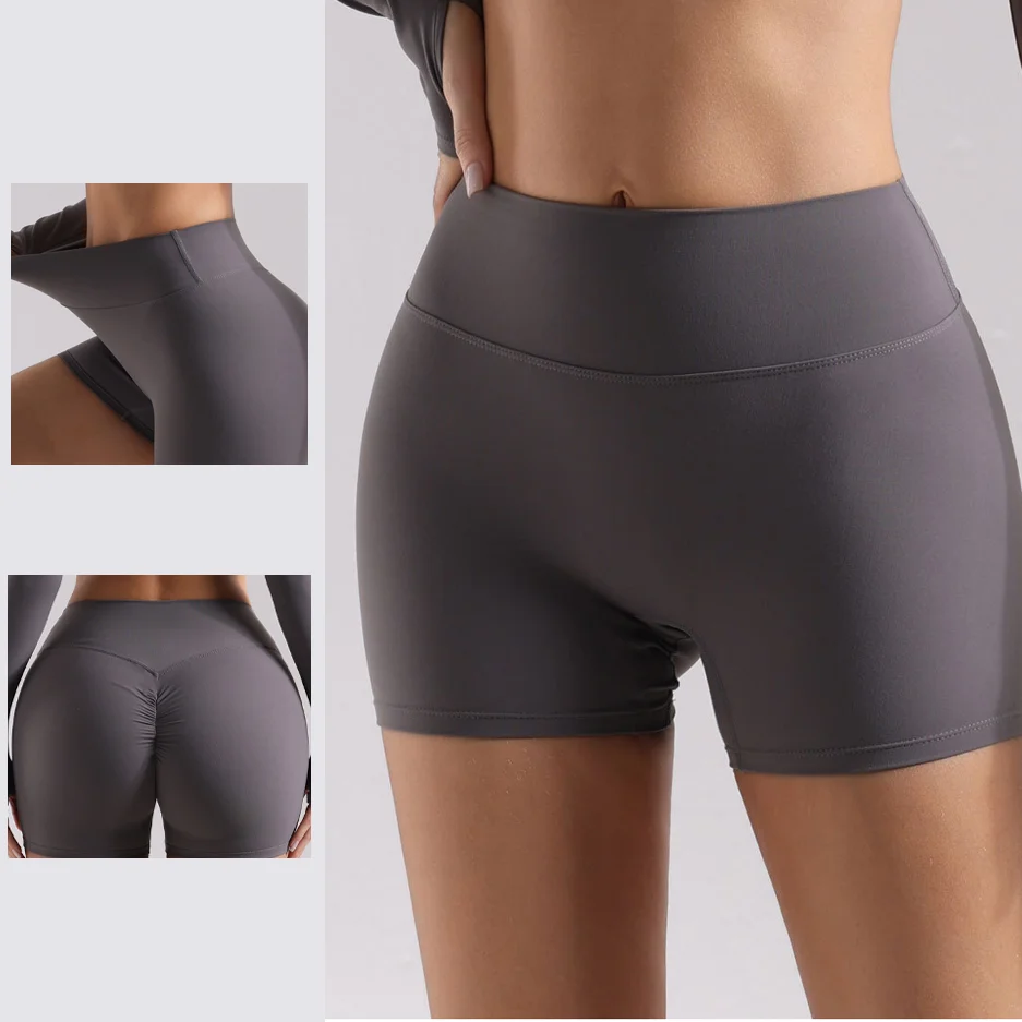 

VEQKING Quick Dry Yoga Shorts for Women High Waist Sports Legging Scrunch Butt Gym Mini Shorts Hip Lift Running Workout Tights