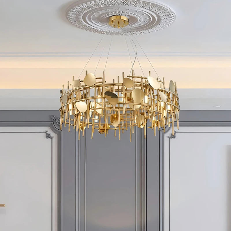 ديكور المنزل الثريا غرفة الطعام قلادة أضواء إضاءة داخلية تركيب المصابيح مصابيح السقف صالون الإضاءة الداخلية الفاخرة #3