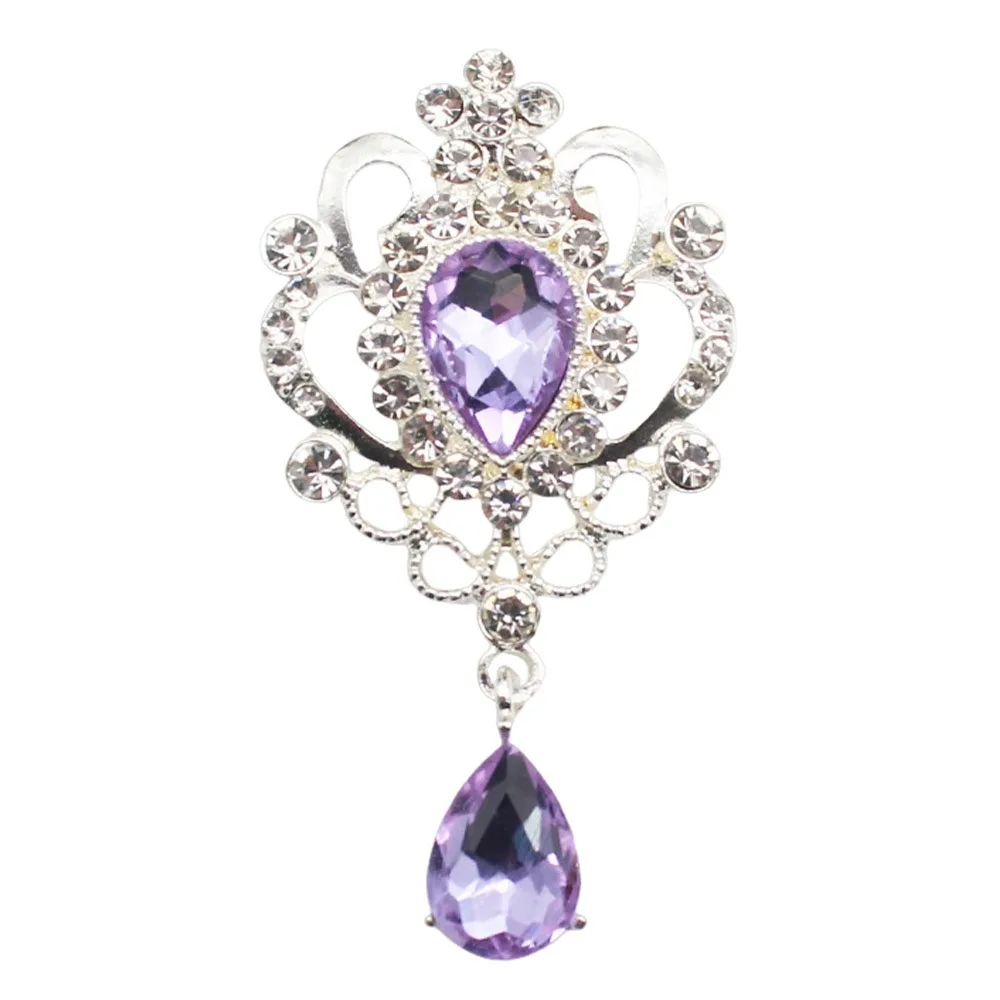 

Alloy Material Wedding Brooch Silver Color Flat Back Bridal Brooch Rhinestone Design DIY Craft DIY Accessories Wine Decoration