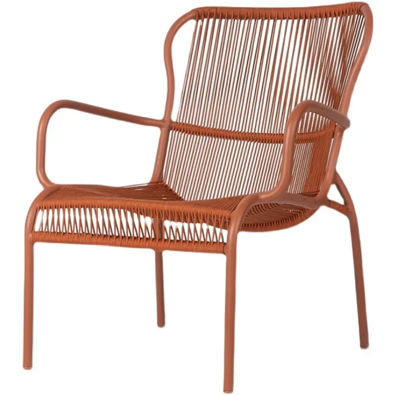 

Outdoor rattan chair three-piece balcony leisure table and chair garden rattan sofa recliner sea view room waterproof and sunscr