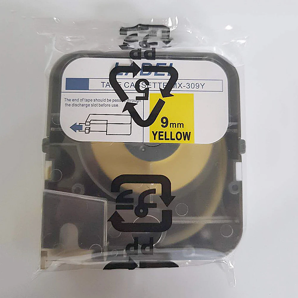 1PCS 9mm Yellow LM-309Y Tape Cassette For Tube Printer MAX ETNITIMAG Line Marking Printer LM-380E LM-390A LM-370E Typewriter