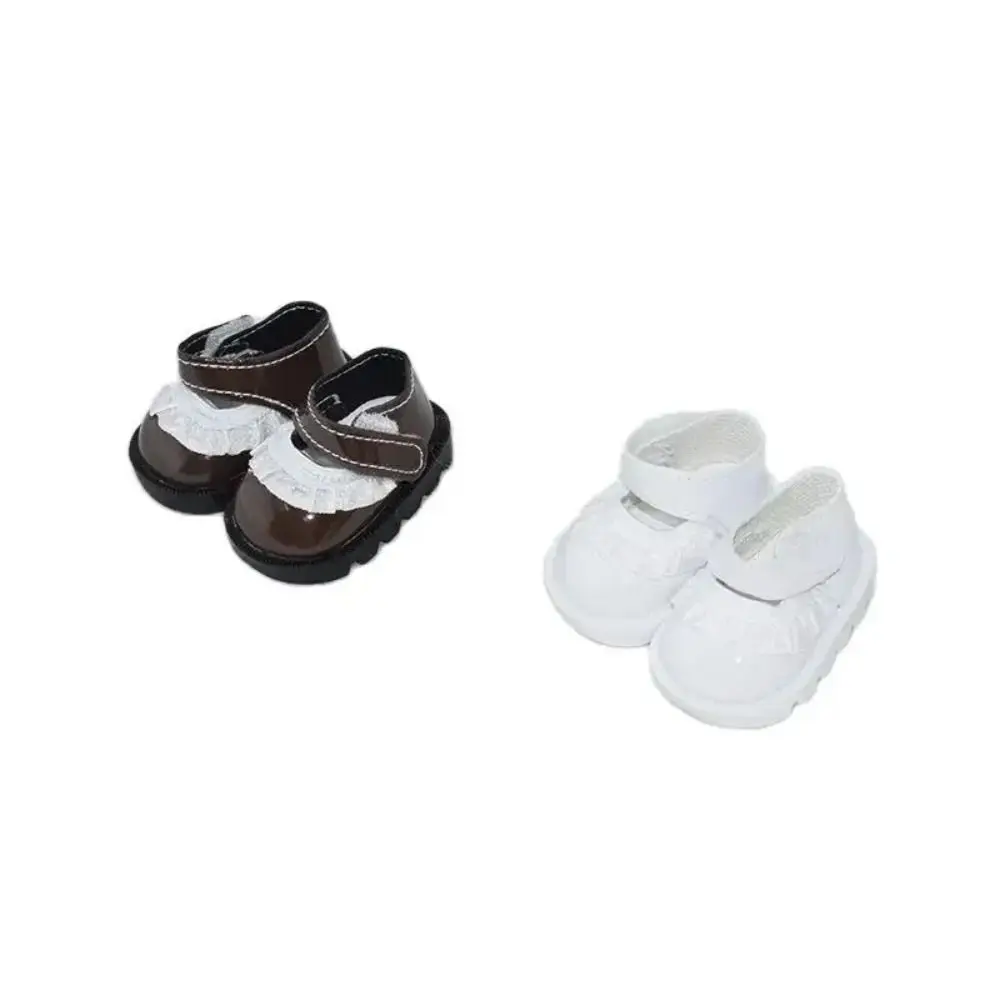 Zapatos de muñeca con lazo de cuero PU, botas, zapatos de muñeca, zapatos de cuero, muñecas de 5,5 cm, 1 par de zapatos de muñeca, botas, regalos para niños