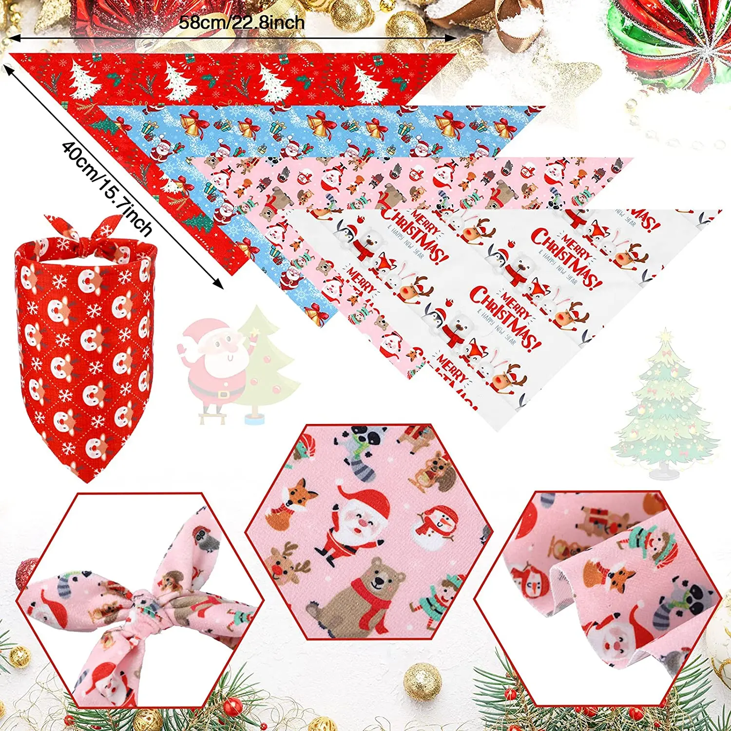 20 Packs Christmas Dog Bandana Dog Triangle Scarfs Thanksgiving Halloween Dog Bibs Bandanas For Dog Accessoires