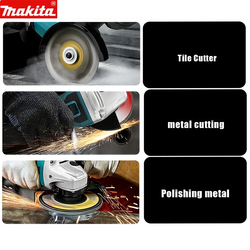 2025 Makita 18V DGA404 Brushless Lithium Electric Angle Grinder Rechargeable Cutting Machine High Power Polishing Machine