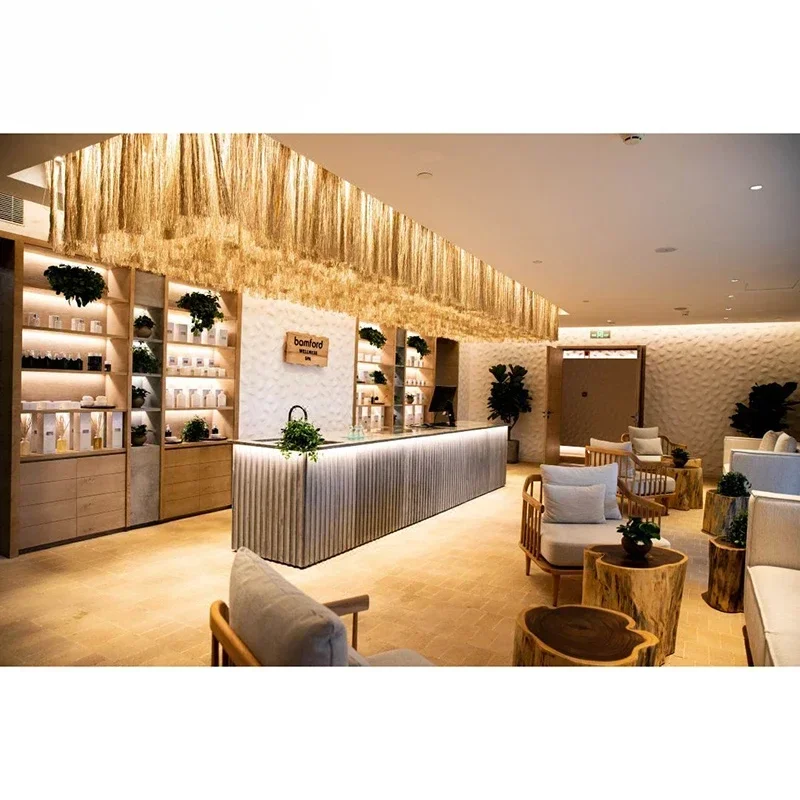 Custom Modern Resort Hotel Villa Wooden Bar Counter Beach Luxury Restaurant Furniture Set