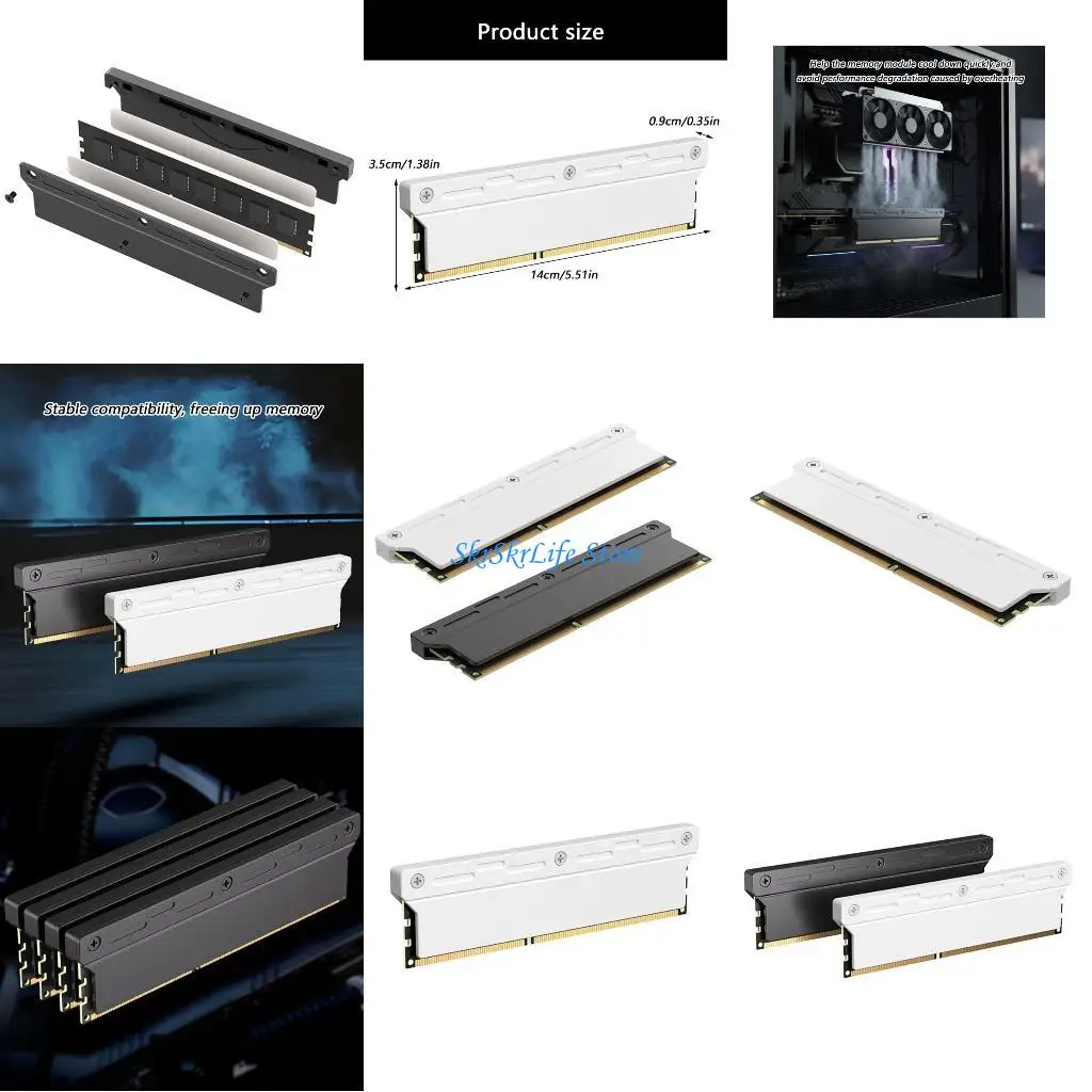 

E65E 140x35x9mm Aluminum Memory Heat Dissipation Heat Sink Thermal Pad for DDR5