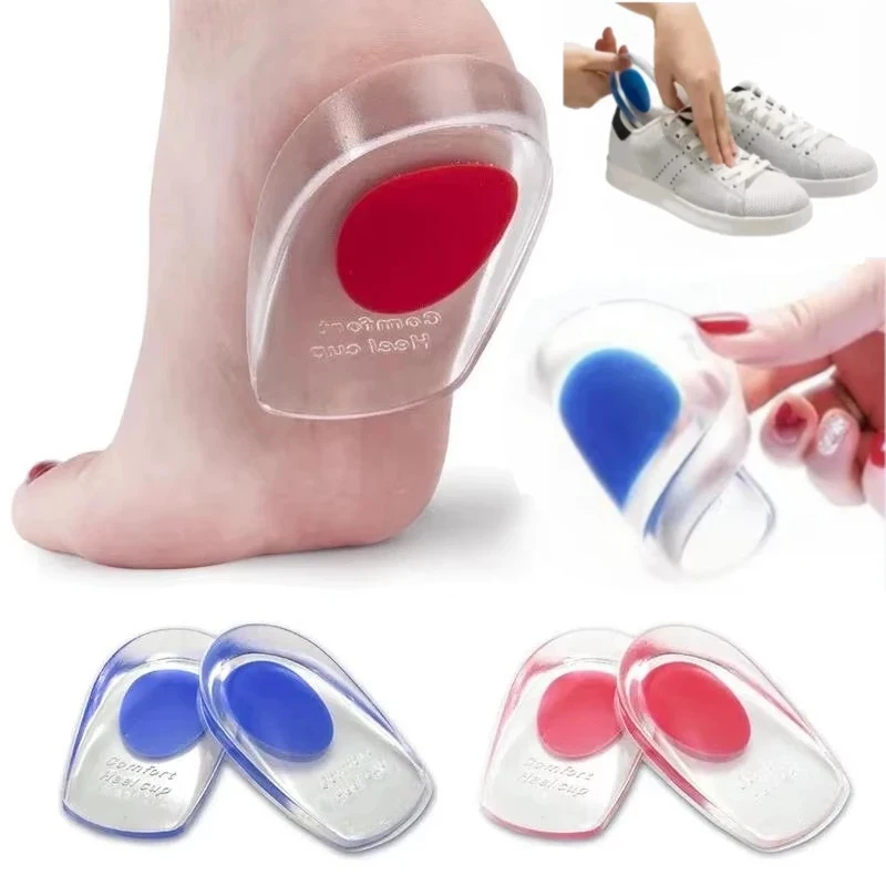 Silicone Heel Pad Gel Soft Insole Sports Shock Absorbing Shoe Pad Pain Relief Protect Heel Foot Massager Care Inserts Cushion